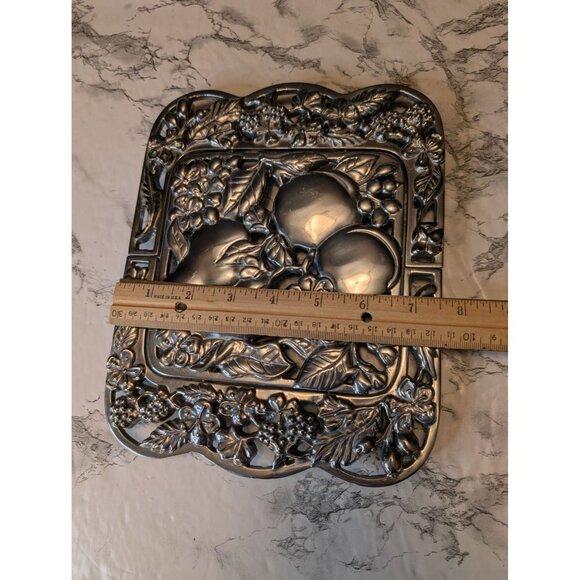 Lenox Metal Trivet Decorative Fruit-Themed With Floral Design Adjustable Length - Picture 5 of 8